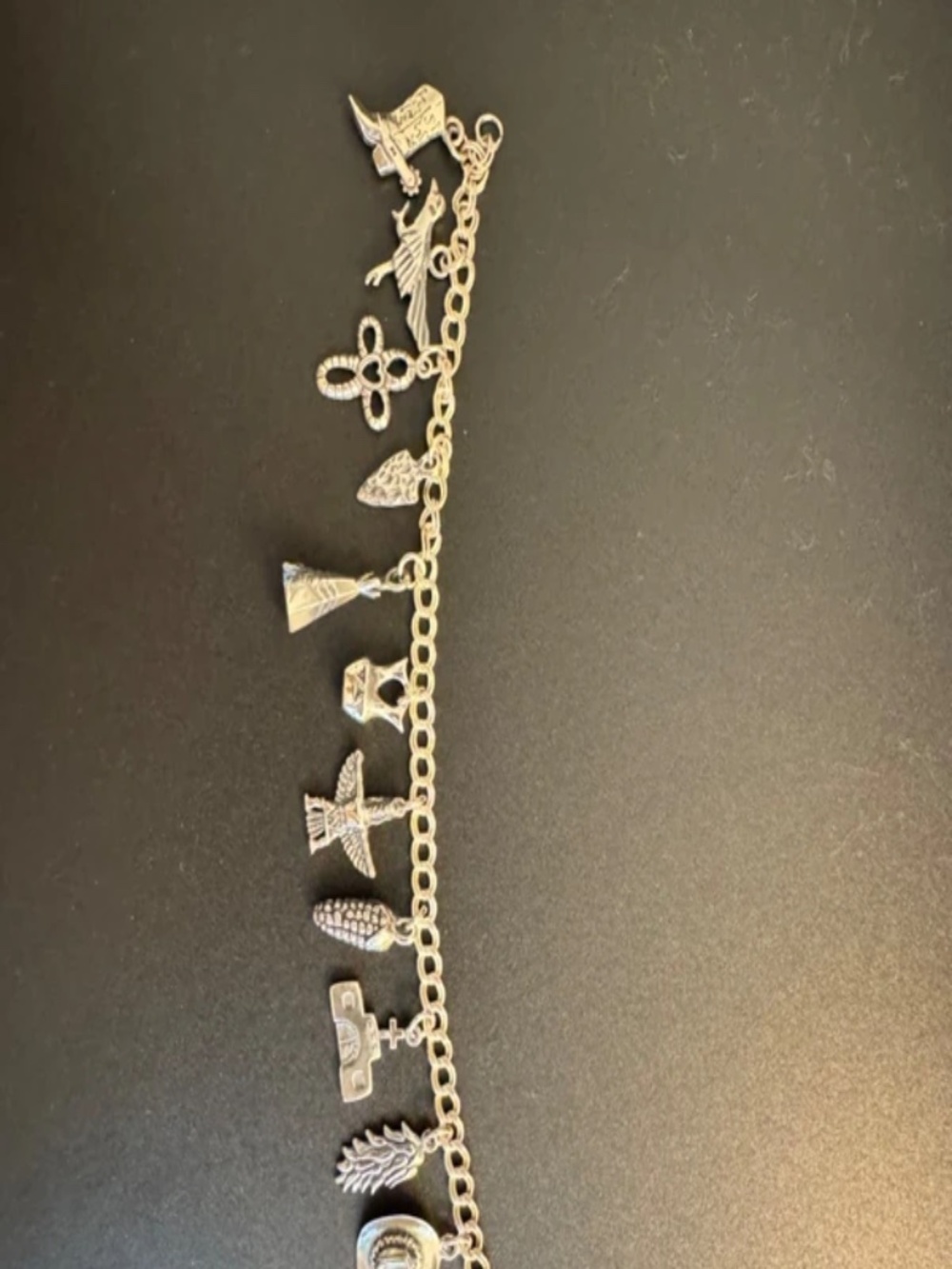 Vintage Carolyn Pollack Relios 1999 Sterling Silver Southwestern Charm Bracelet